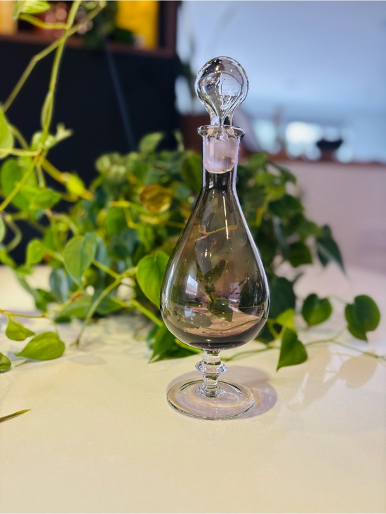 Other - Vintage Hand-Blown Crystal Decanter with Stopper – Mid-Century Collectible